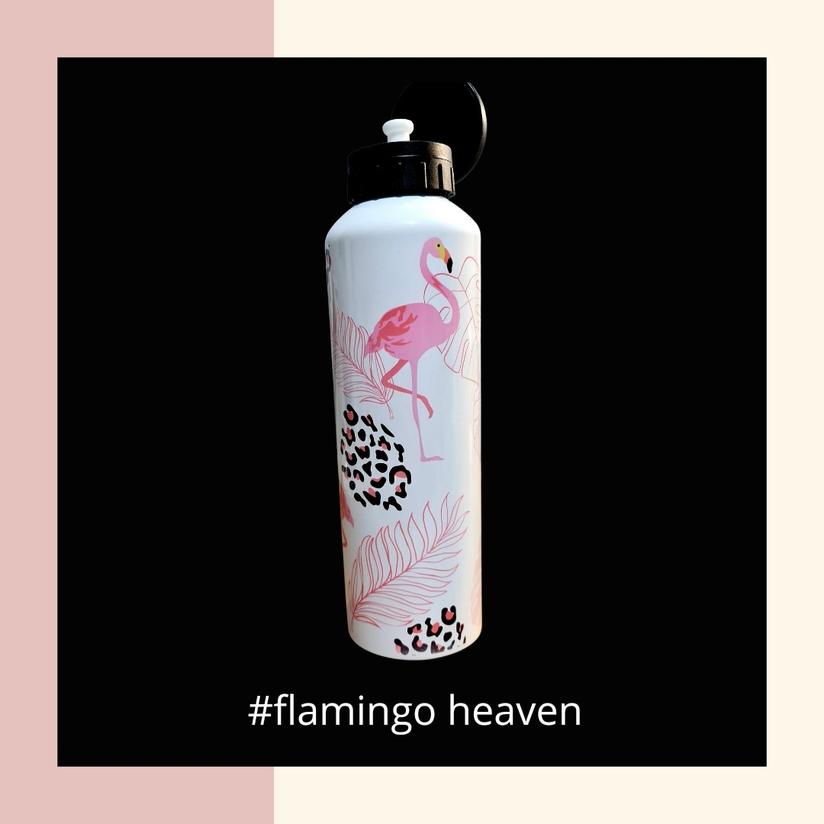 750ml waterbottle with Flamingo design